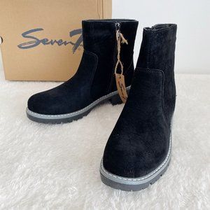 Women's Bestie Microsuede Ankle Boots, Side Zip, TPR outsole, Black, Size 9